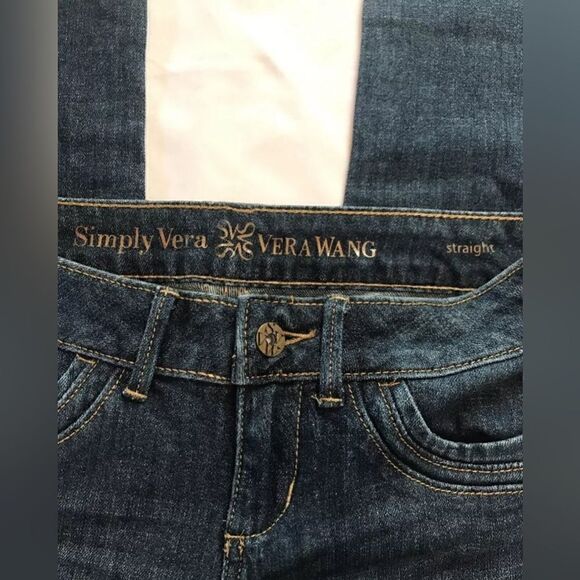 Simply Vera Vera Wang Women's Straight Cut Dark Wash Ankle Cropped Jeans - Sz 2 - Picture 7 of 11